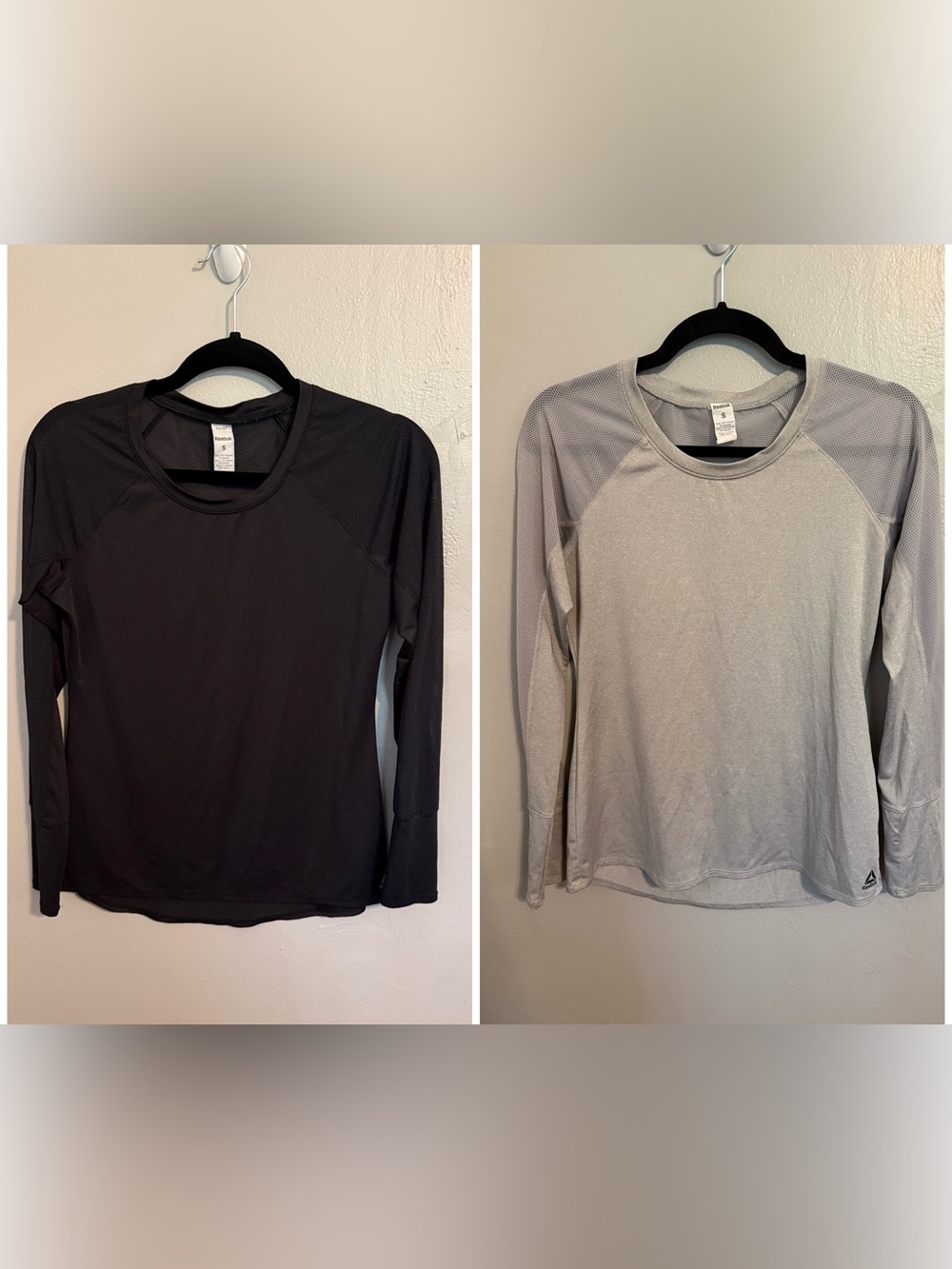 2 Reebok long sleeve athletic tops